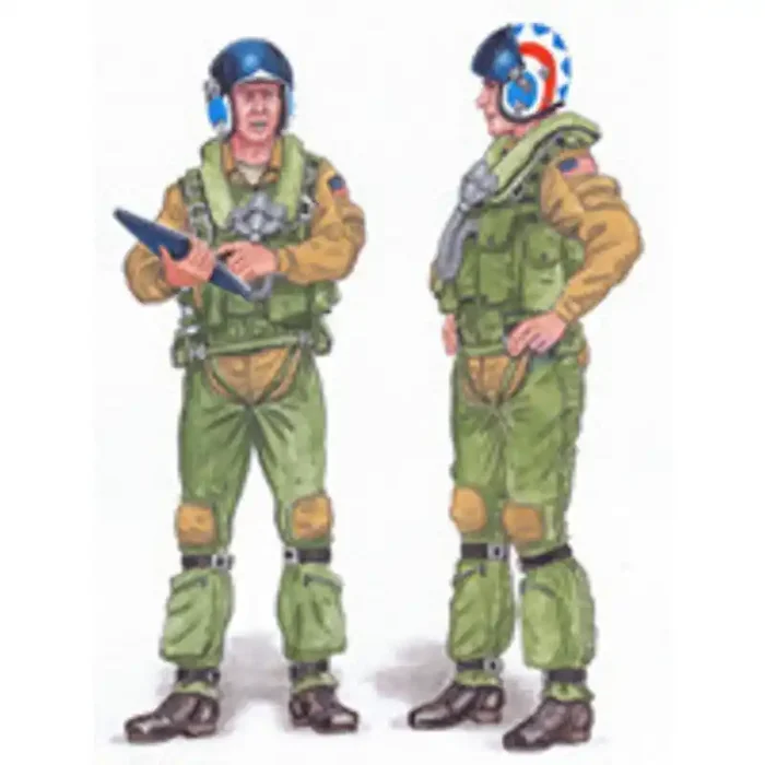 2 figuras de la tripulación de pie para Grumman F-14A Tomcat (diseñado para ser utilizado con kits de Tamiya)