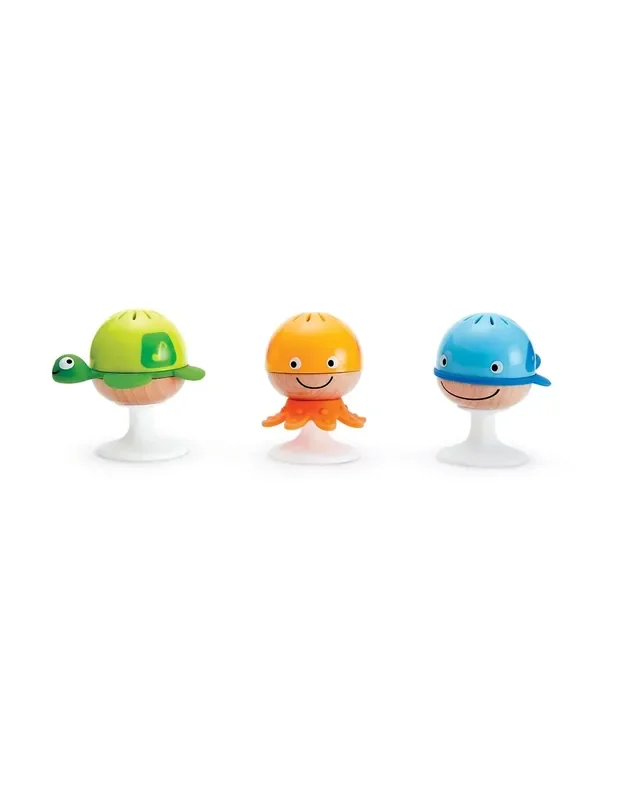 3 Sonajeros de madera con ventosas