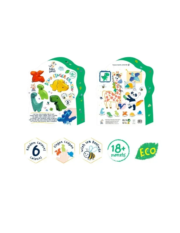 6 Ceras ( crayones) de dedo – dinosaurio – hakuyoka 233113