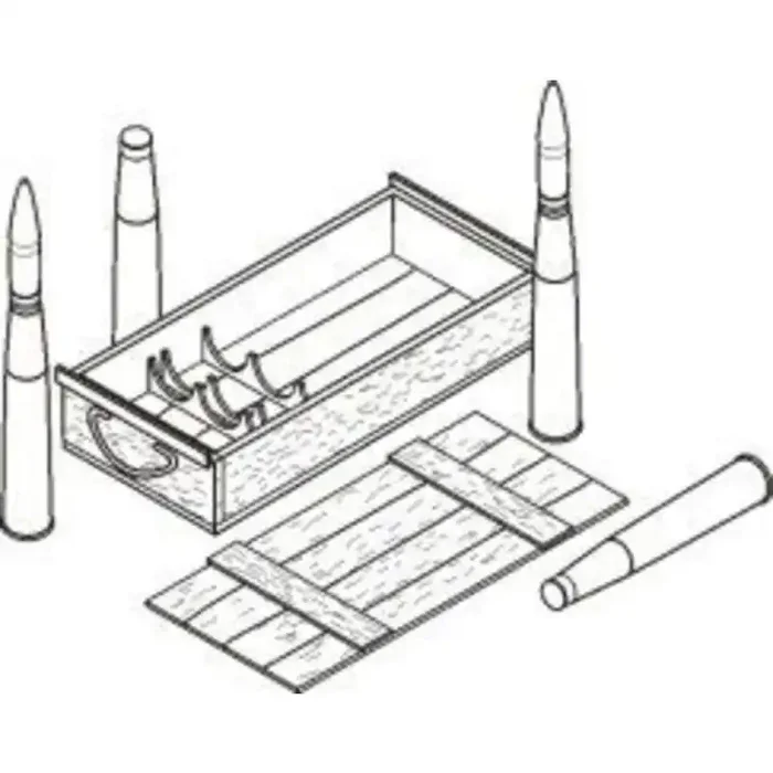 75mm KwK 40L43 for Pz.Kpfw.IV G/H/J 3 ball cartridges 2 empty cartridges and transport crate