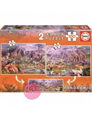 Animales salvajes 2 Puzzles 100 pzs Educa