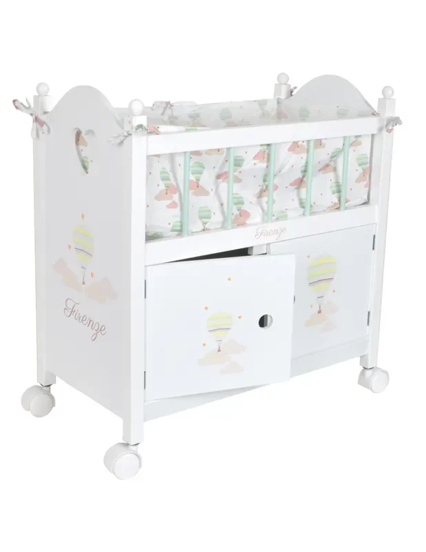 ARIAS – Cuna/Armario Reborn Firenze con Carrusel Diseño Elegante y Funcional Color Blanco, 50x27x54 cm, Madera – Arias 21547