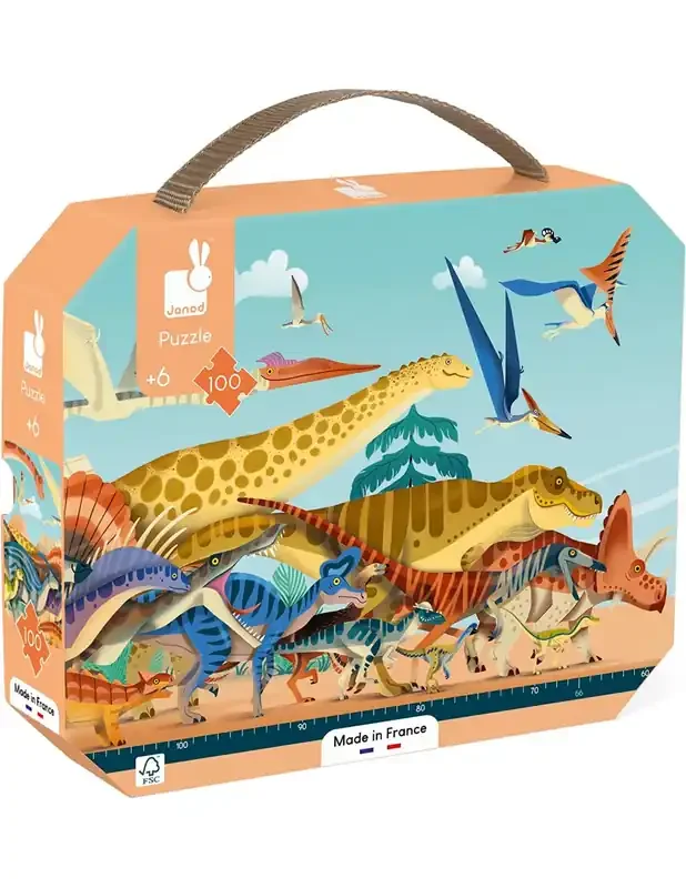 Aventura Prehistórica con el Puzle Panorámico Dino 100 piezas – Janod J05831