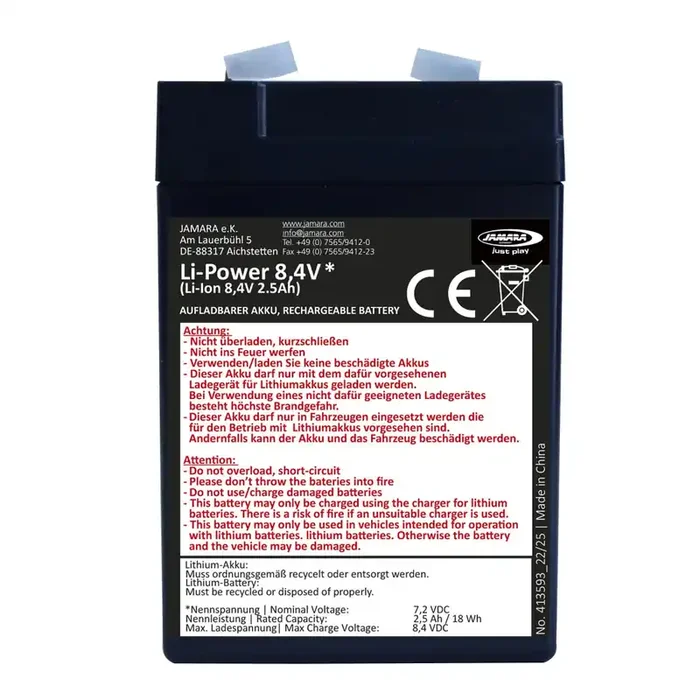 Battery Ride-on Li-Power 8,4 Li-Ion 8,4V 2.5Ah 18Wh