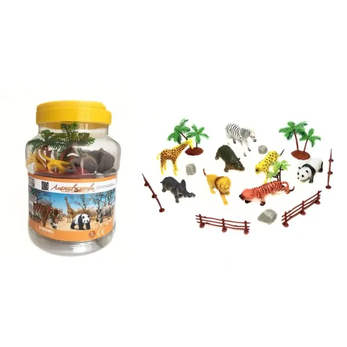 Bote de animales de la selva 18 piezas