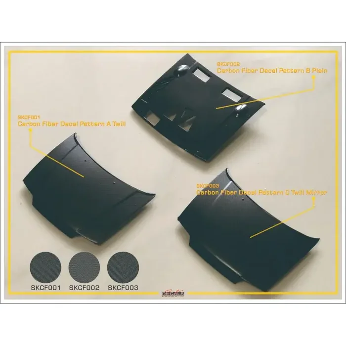 Carbon fiber decal pattern a twill