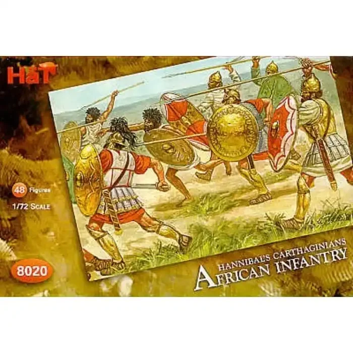Carthaginian African Infantry. 48 figures 24 heavy African infantry 12 light African infantry 12 Numidian Infantry.