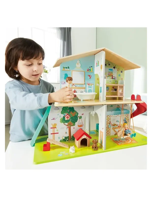 Casa de nines tobogan amb música rock