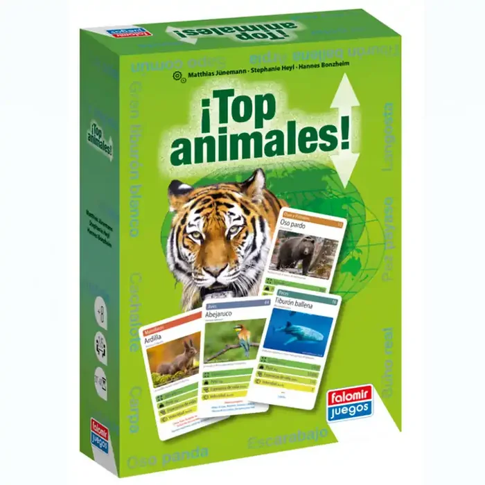 con cartas ¡Top Animales! – Juego de conocimientos de fauna para 2-5 jugadores