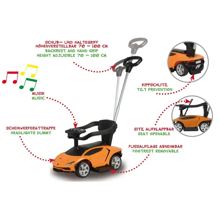 Correpasillo Lamborghini Centenario naranja 3en1