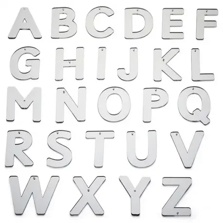 Escritura + Lectura + Idiomas Letras acrílicas de espejo – mayúsculas