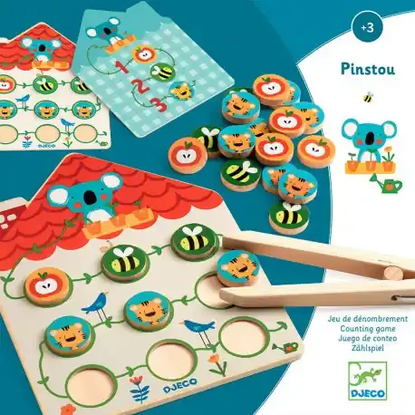 Espacio y forma Pinstou – juego con pinzas de madera para reconocer y contar