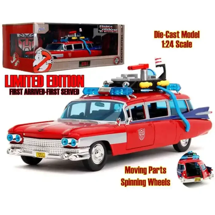 Ghostbusters-transformers – Ecto-1 X Optimus Prime imited Edition – 1 24 Die-cast Model