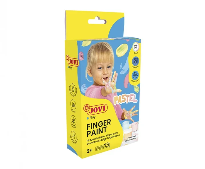 JOVI FINGER PAINT Estuche 5 botes 35 ml pintura de dedos colores pastel