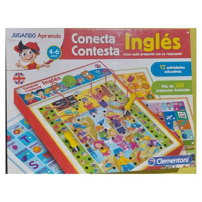 Juego Conecta Contesta Inglés jugando aprendo Clementoni