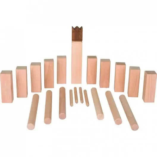 Juegos clásicos KUBB Nature – un juego vikingo, en bolsa de algodón