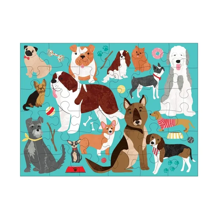 Mudpuppy Puzzle HOT DOGS para llevar, 36 piezas, en bolsa de algodón 17x19cm, rompecabezas 30,5 x 23cm, 3+