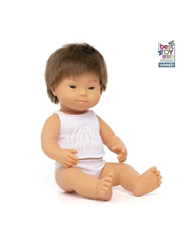 Ninot nadó caucàsic amb Síndrome de Down – 38 cm