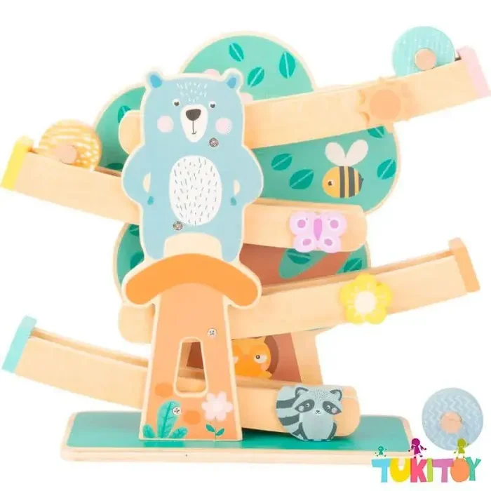 Pista de ruedas zigzag en colores pastel