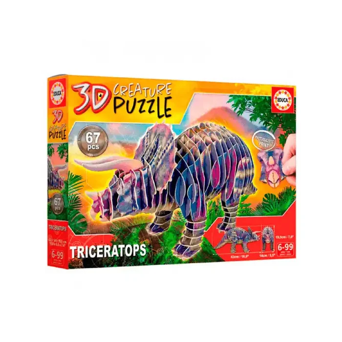 Puzzle 3D Creature Triceratops