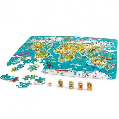 Puzzles hasta 100 piezas La vuelta al mundo 2 en 1 – juego + puzle 100 piezas