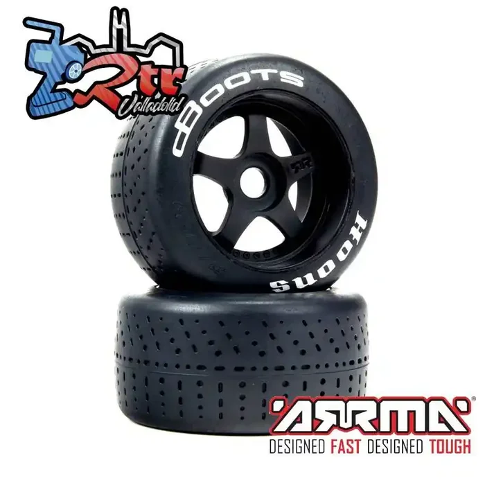 Ruedas Arrma 17mm dBoots Hoons 53/107 Blancas 2.9 5 Spokes Pegadas ARA550073