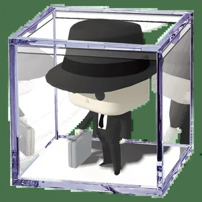 Softball & Figurine Clear Display Cube