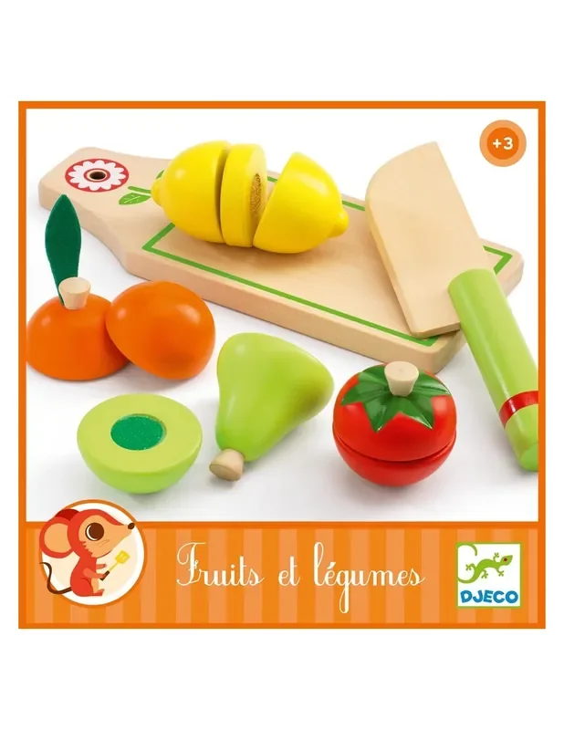 Verdures i fruites de fusta per a tallar