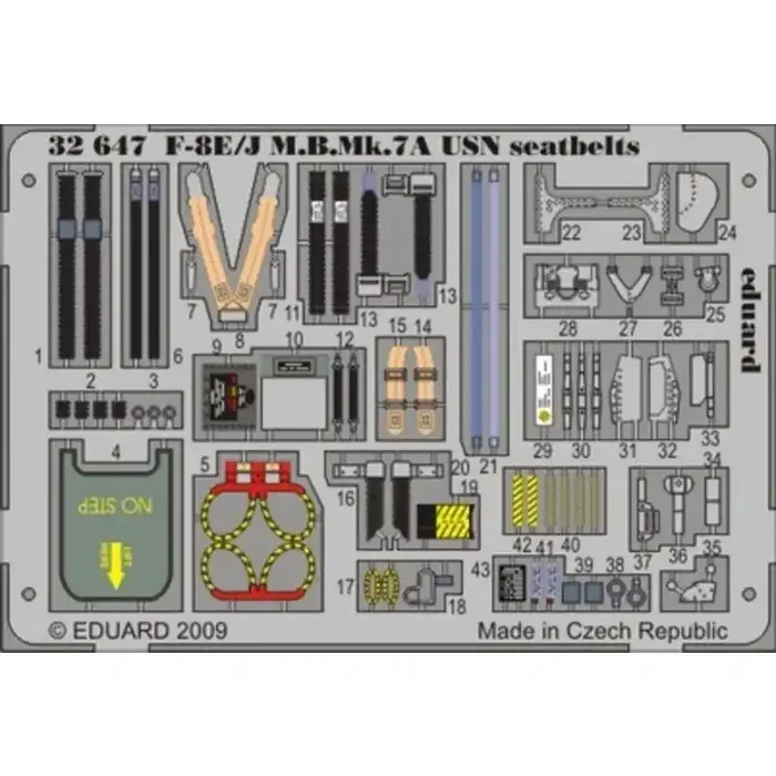 Vought F-8E/J Crusader Martin Baker Mk.7A USN seatbelts (diseñado para ser ensamblado con maquetas de Trumpeter)