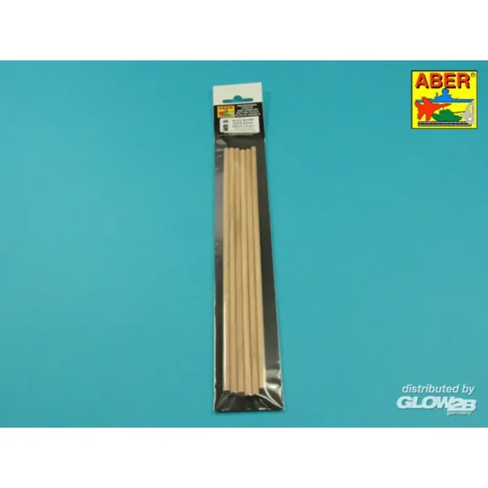 Wood round rods 5mm length 245mm x 6 pcs.