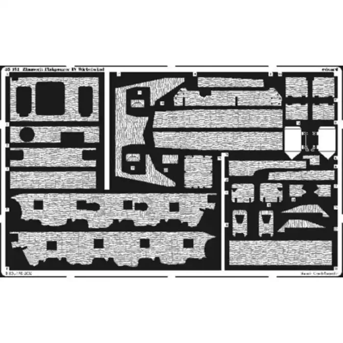 Zimmerit Flakpanzer IV Wirbelwind (diseñado para ser ensamblado con maquetas de Tamiya kit TA35233)
