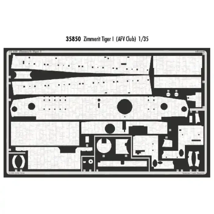 Zimmerit Pz.Kpfw.VI Tiger I (diseñado para ser ensamblado con maquetas de AFV Club)