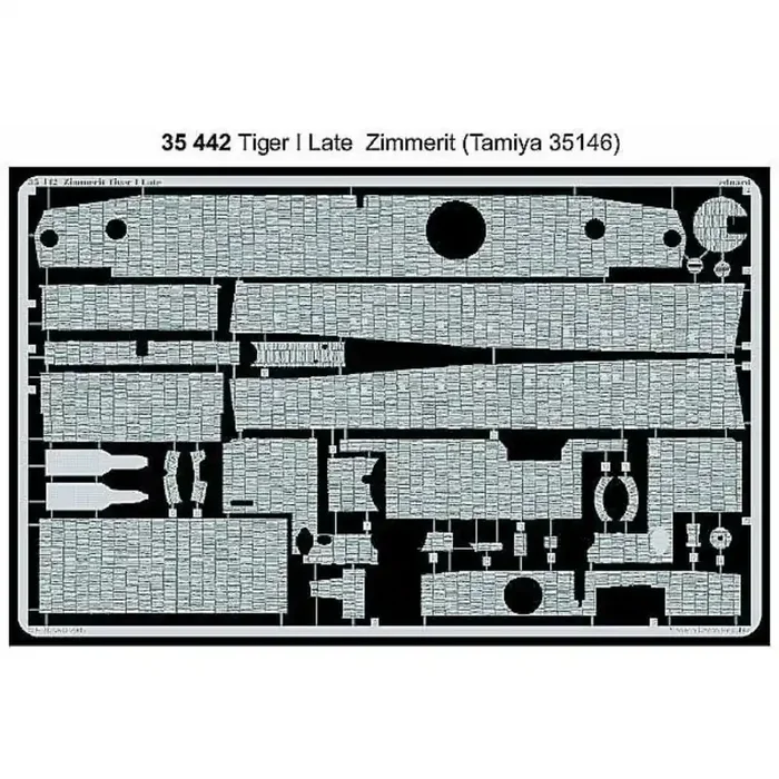 Zimmerit Pz.Kpfw.VI Tiger I Late (diseñado para ser ensamblado con maquetas de Tamiya kit TA35146)